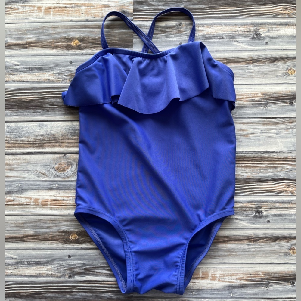 OLD NAVY purple blue one piece ruffle swimsuit 2T